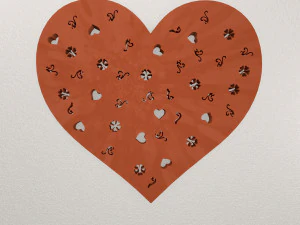 하트 벽 장식 WARAJ62 3D 프린트 모델