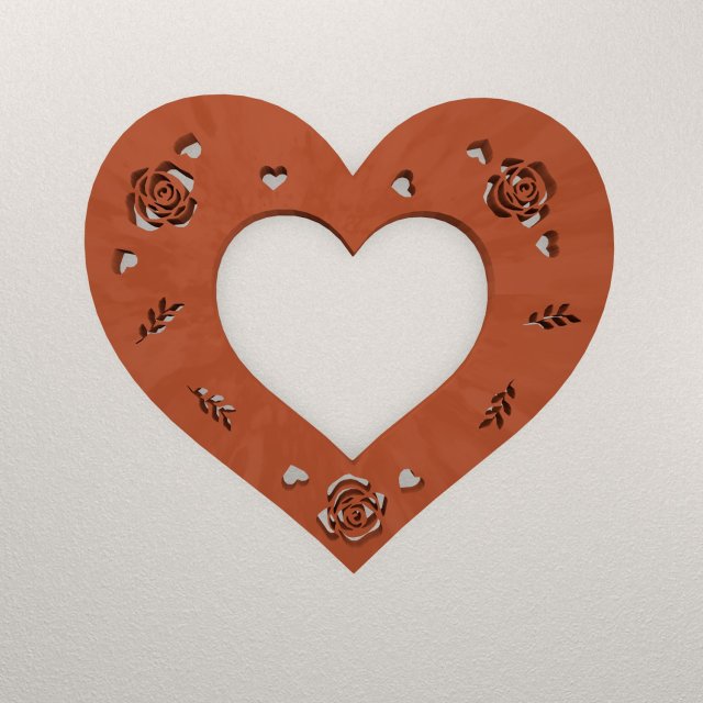 Heart Wall Decoration WARAJ63 3D printmodel .c4d .max .obj .3ds .fbx .stl .blend