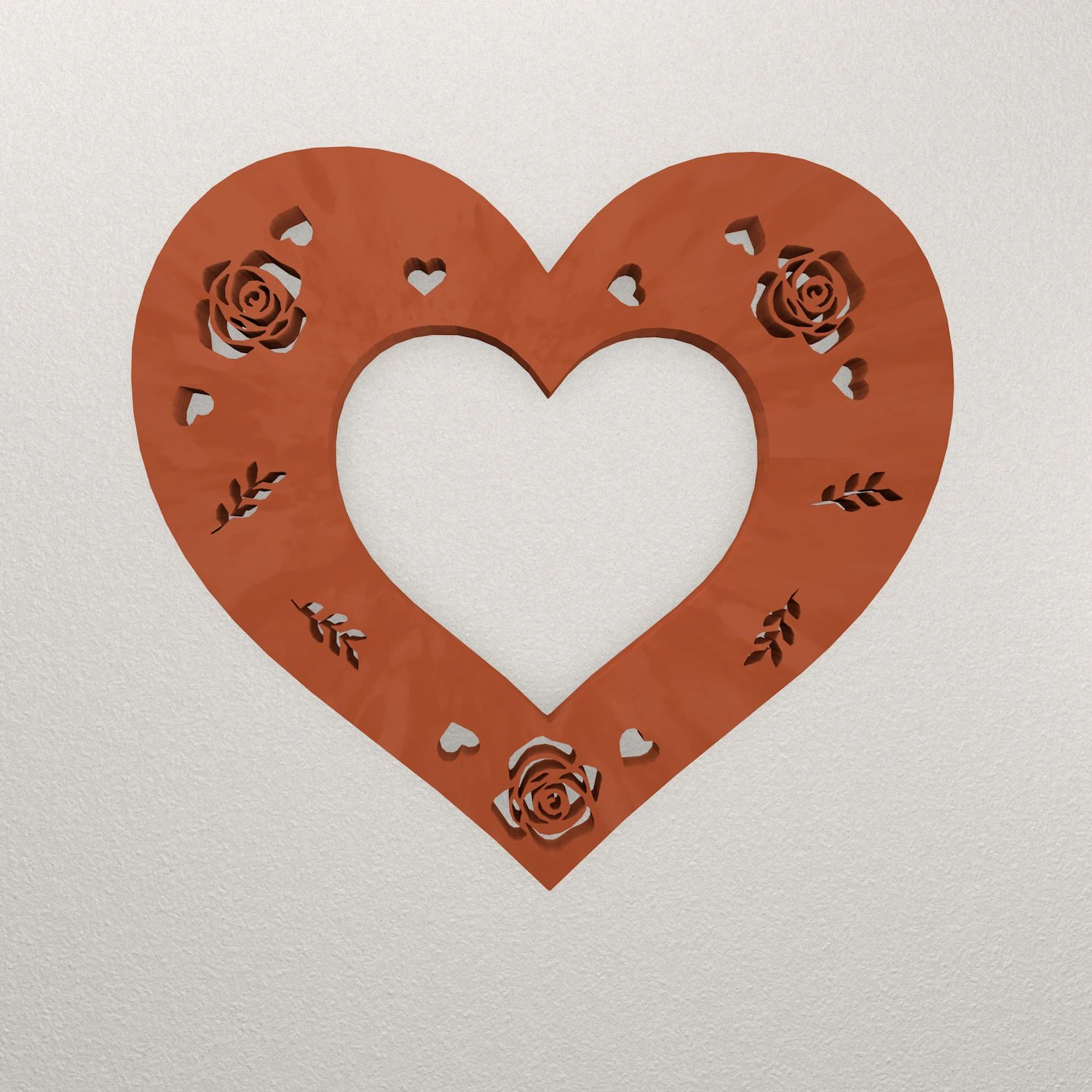 Heart Wall Decoration WARAJ63 3D Print Model .c4d .max .obj .3ds .fbx .stl .blend 
