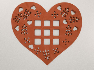 Heart Wall Decoration WARAJ64 3D Print Model