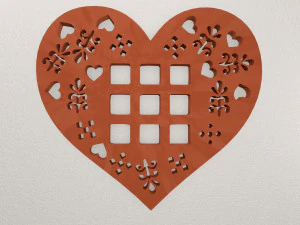 하트 벽 장식 WARAJ64 3D 프린트 모델