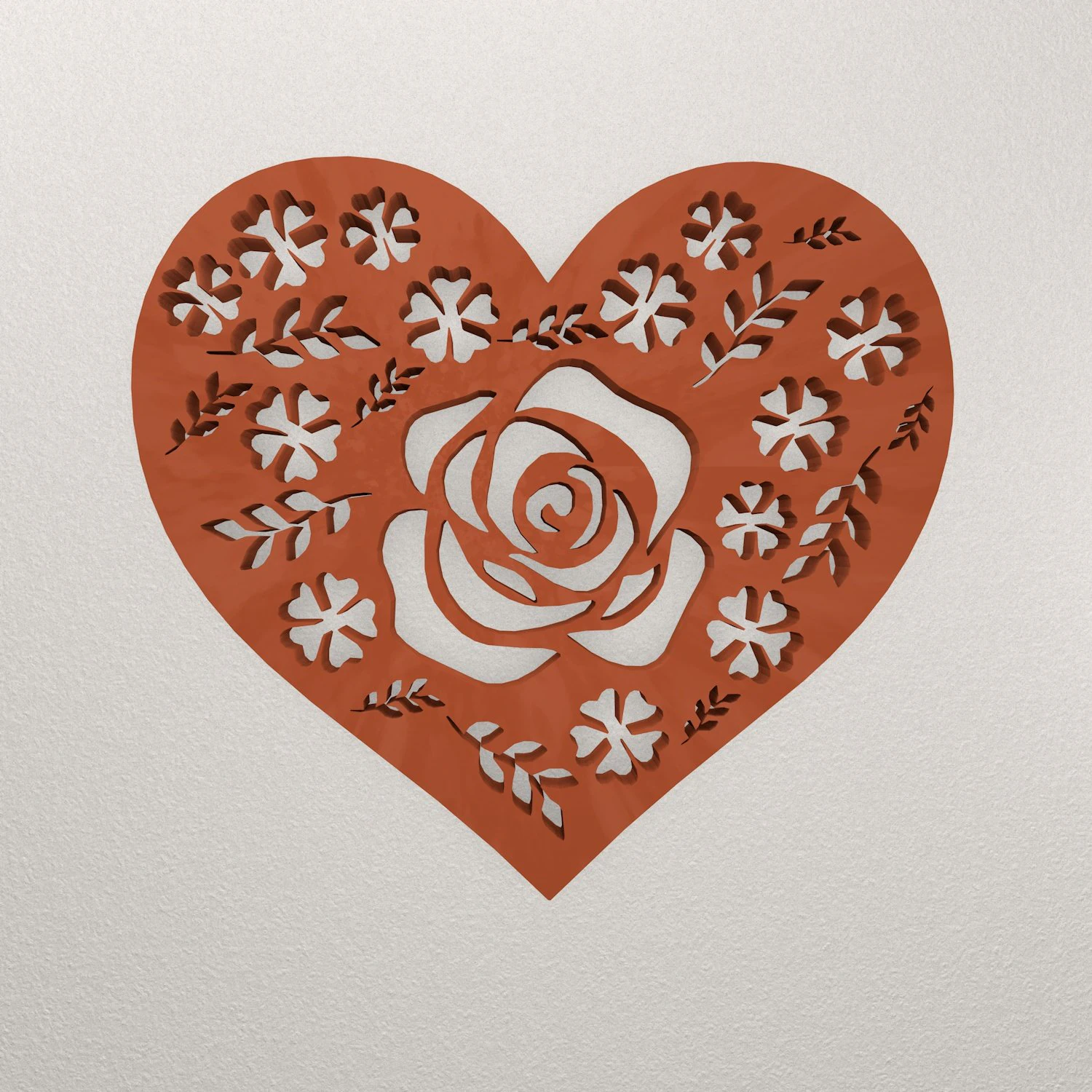 Heart Wall Decoration WARAJ65 3D Print Model .c4d .max .obj .3ds .fbx .stl .blend