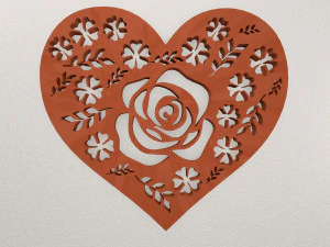 Decoraci&oacute;n de pared de coraz&oacute;n WARAJ65 Modelo de impresión 3D