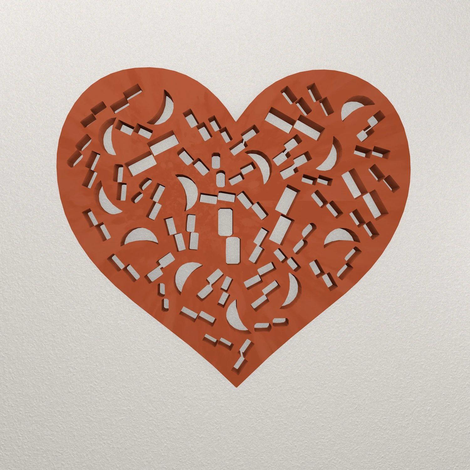 Heart Wall Decoration WARAJ66 3D Print Model .c4d .max .obj .3ds .fbx .stl .blend 