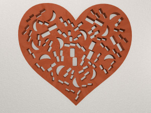 Heart Wall Decoration WARAJ66 3D Print Model