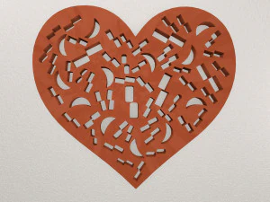 Decoraci&oacute;n de pared de coraz&oacute;n WARAJ66 Modelo de impresión 3D