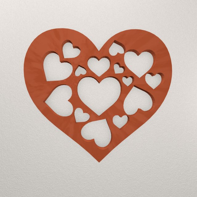 Heart Wall Decoration WARAJ67 3D-Druckmodell .c4d .max .obj .3ds .fbx .stl .blend 