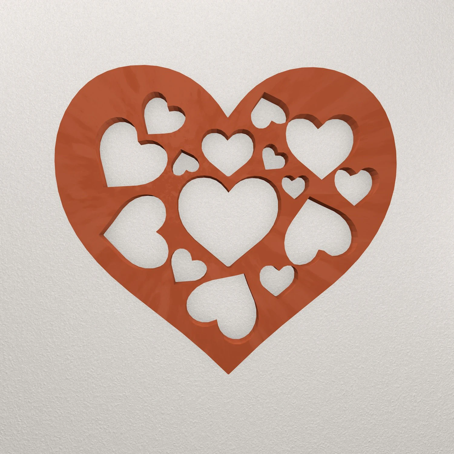Heart Wall Decoration WARAJ67 3D Print Model .c4d .max .obj .3ds .fbx .stl .blend 