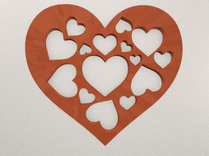 Heart Wall Decoration WARAJ67 3D Print Model