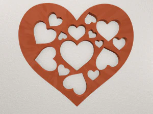 Heart Wall Decoration WARAJ67 3D Print Model