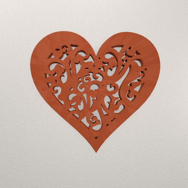 Heart Wall Decoration WARAJ68 3D 프린트 모델 .c4d .max .obj .3ds .fbx .stl .blend 
