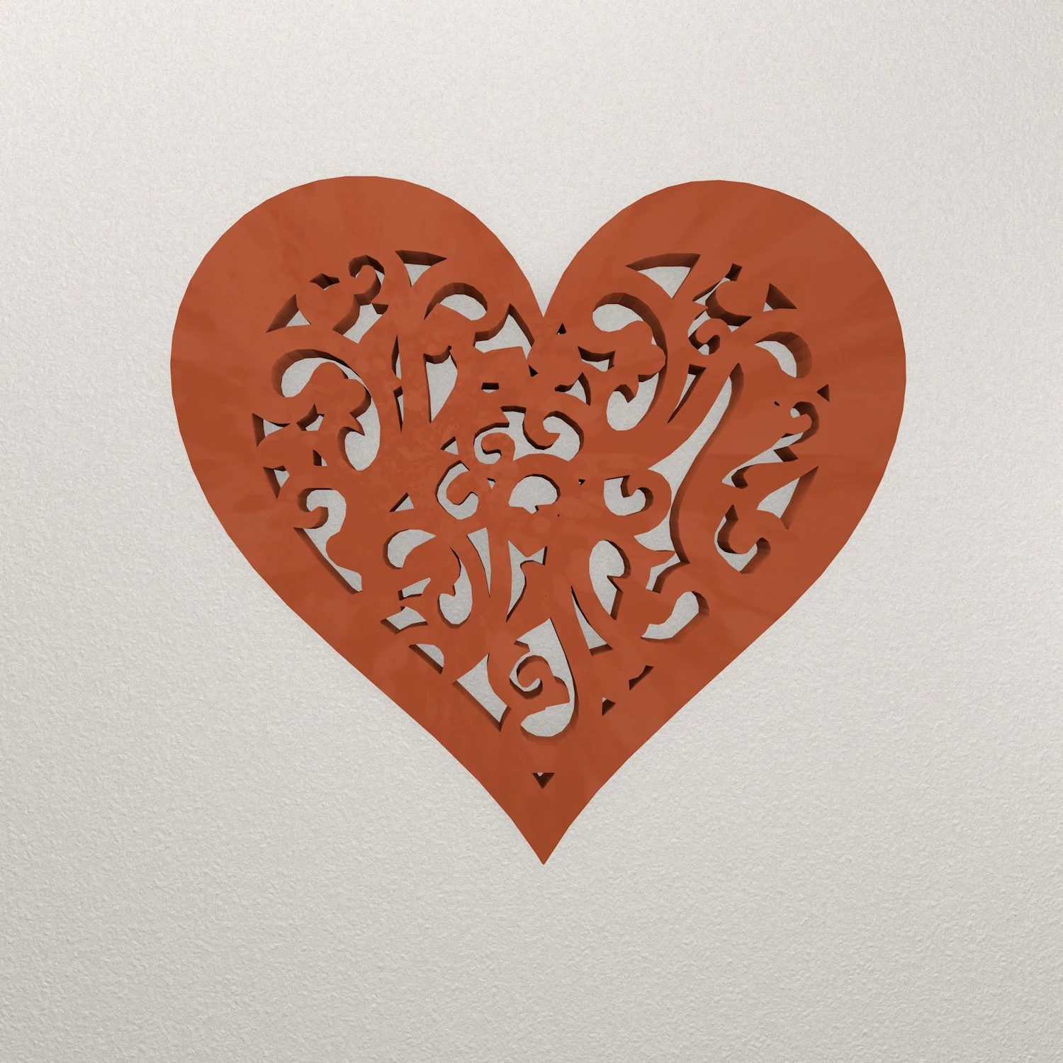 Heart Wall Decoration WARAJ68 3D Print Model .c4d .max .obj .3ds .fbx .stl .blend