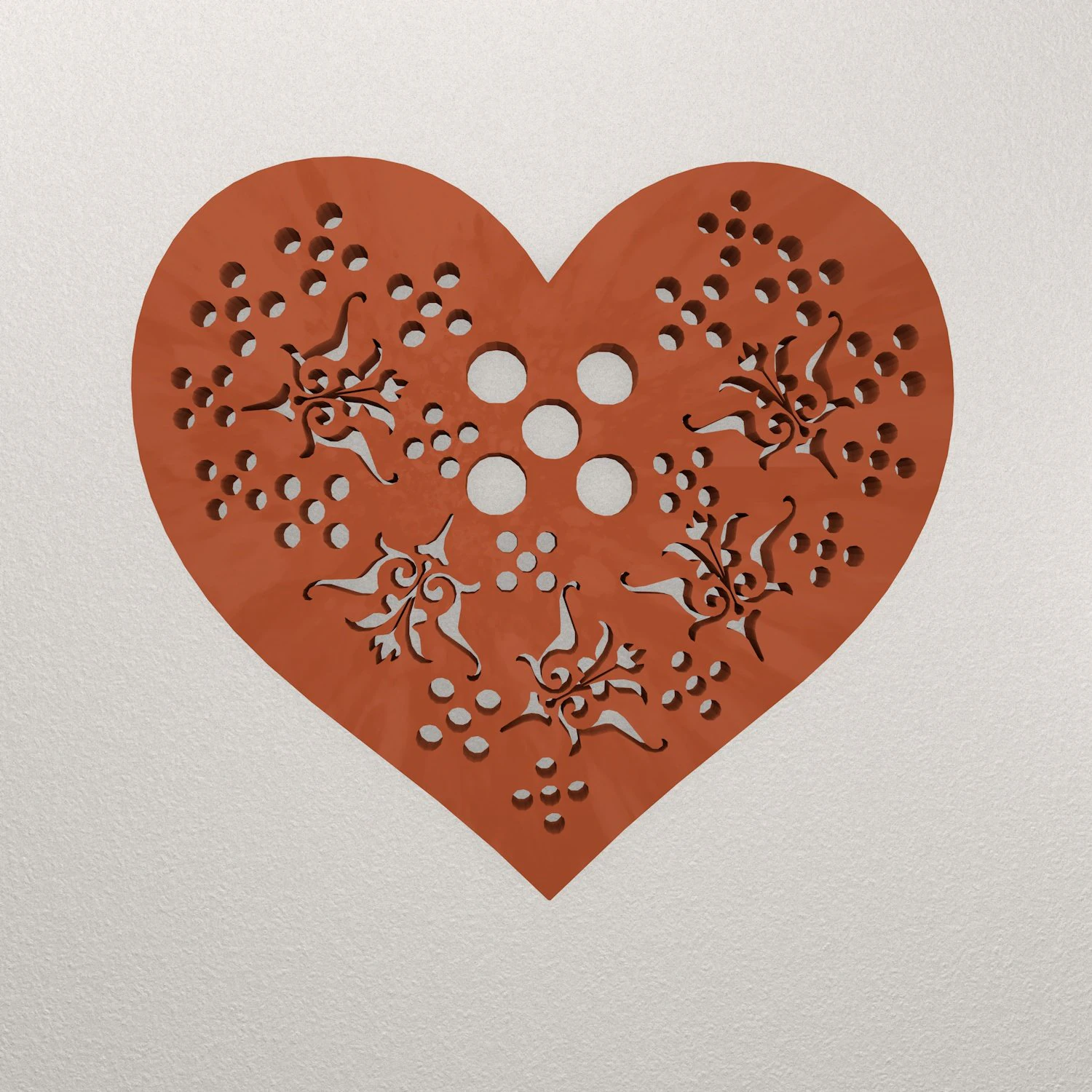 Heart Wall Decoration WARAJ69 3D Print Model .c4d .max .obj .3ds .fbx .stl .blend