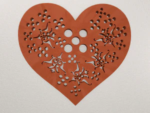 Heart Wall Decoration WARAJ69 3D Print Model