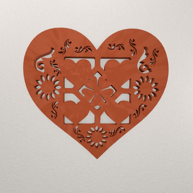 Heart Wall Decoration WARAJ70 3D Принт Модель .c4d .max .obj .3ds .fbx .stl .blend 