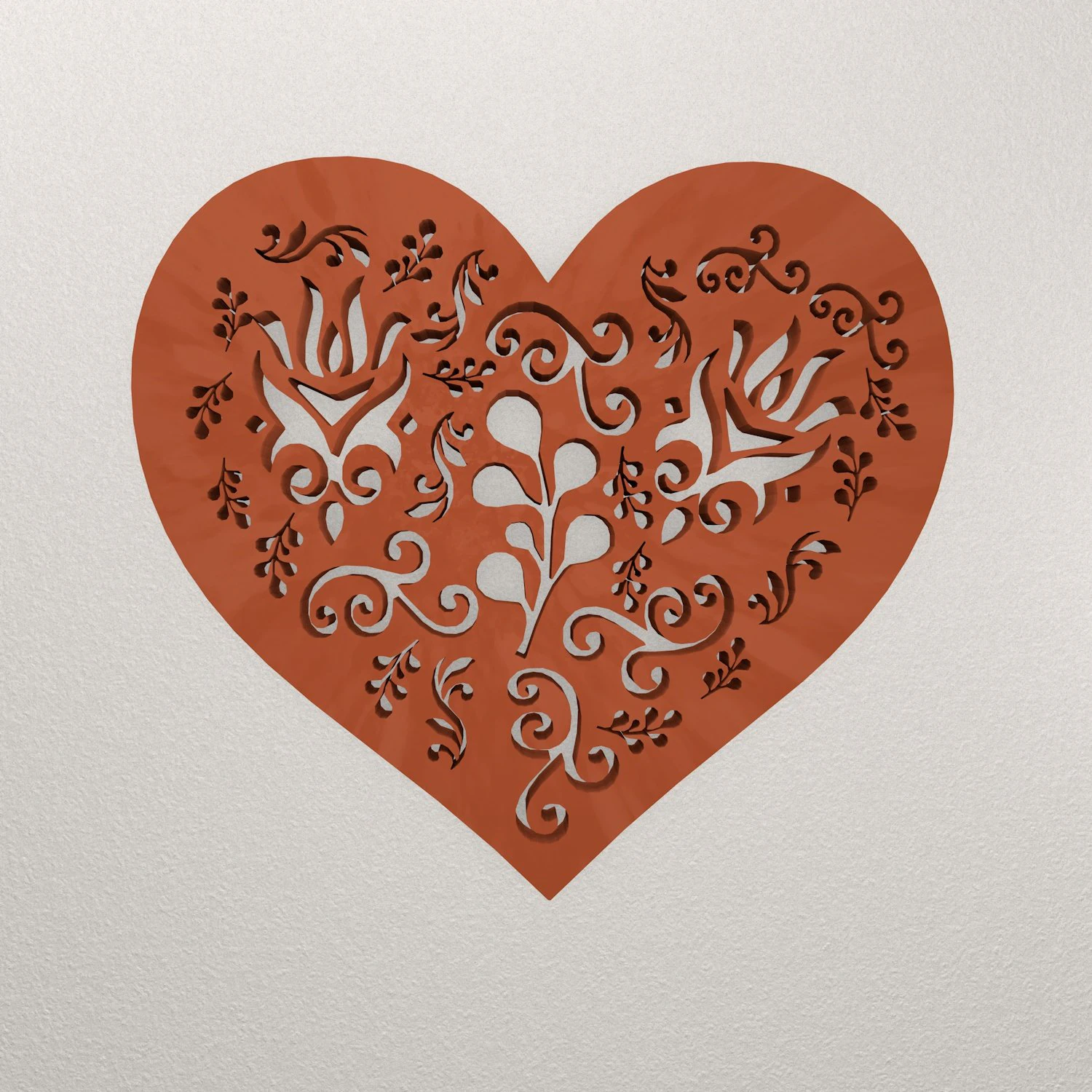 Heart Wall Decoration WARAJ71 3D Print Model .c4d .max .obj .3ds .fbx .stl .blend