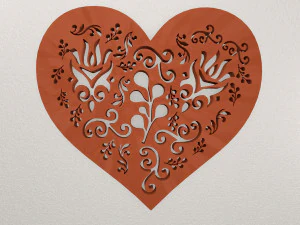 Heart Wall Decoration WARAJ71 3D Print Model