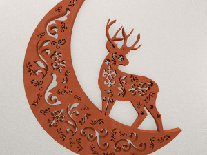 Moon Deer Wall Decoration WARAJ72 3D 프린트 모델