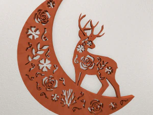 Moon Deer Wall Decoration WARAJ73 3D Print Model