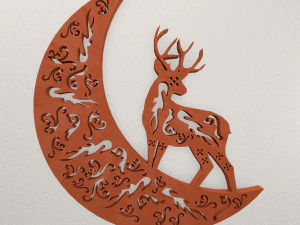 Moon Deer Wall Decoration WARAJ77 3D Print Model