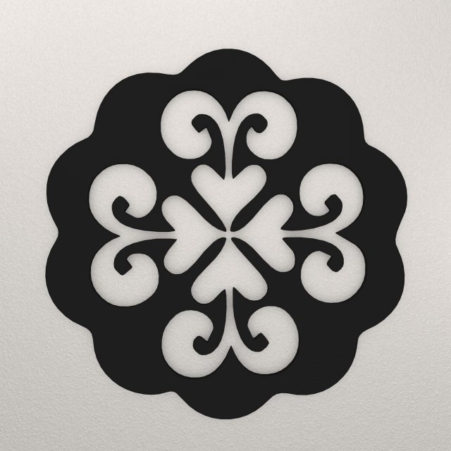 Flower Wall Decoration WARAJ1 3D प्रिंट मॉडल .c4d .max .obj .3ds .fbx .stl .blend 