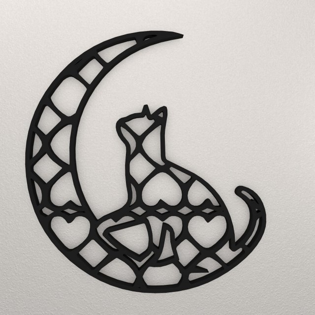 Cat Wall Decoration WARAJ8 Modelo de impresión 3D .c4d .max .obj .3ds .fbx .stl .blend 
