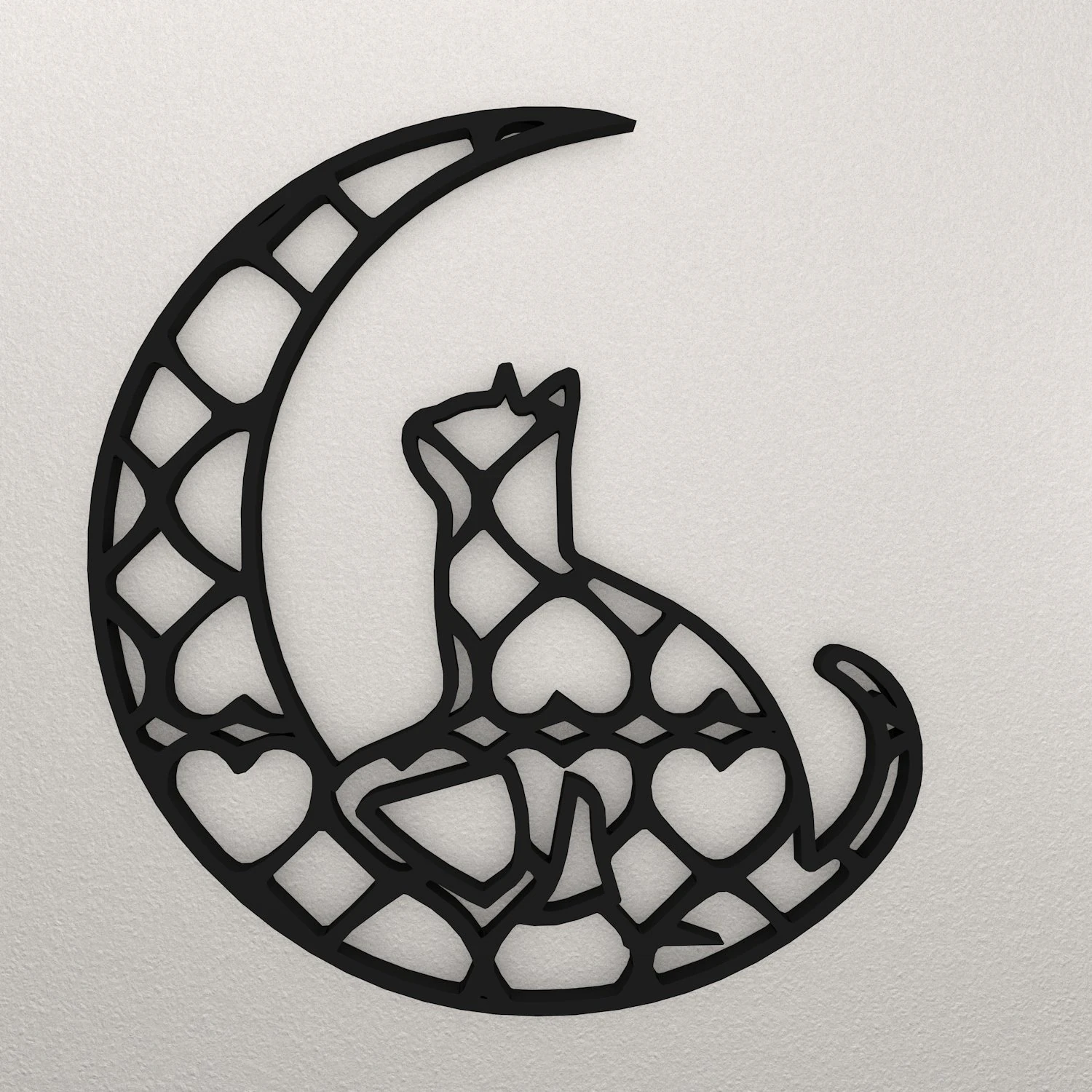Cat Wall Decoration WARAJ8 3D Print Model .c4d .max .obj .3ds .fbx .stl .blend 