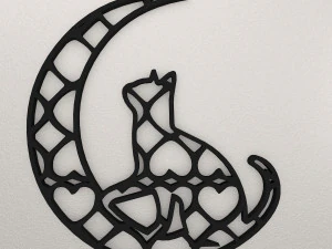 Decoraci&oacute;n de pared de gato WARAJ8 Modelo de impresión 3D