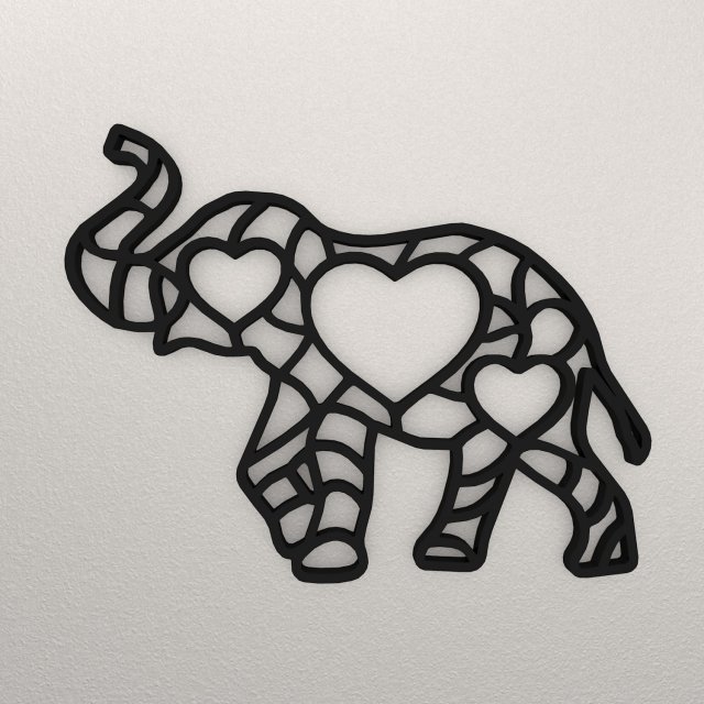 Elephant Wall Decoration WARAJ12 3D Принт Модель .c4d .max .obj .3ds .fbx .stl .blend 