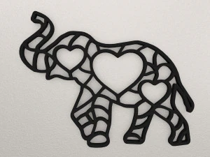 D&eacute;coration murale &eacute;l&eacute;phant WARAJ12 Modèles 3D en vedette