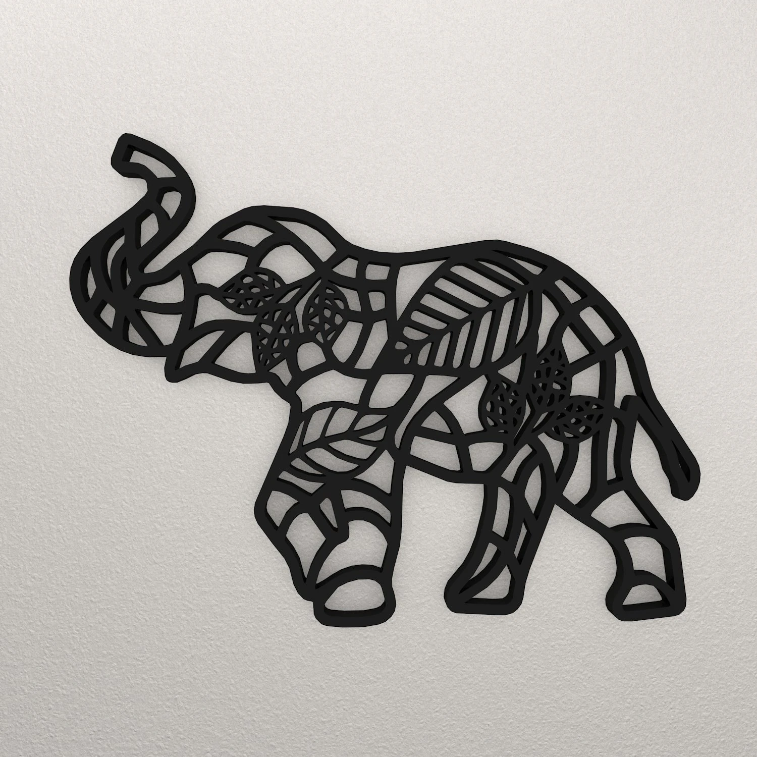 Elephant Wall Decoration WARAJ14 3D Print Model .c4d .max .obj .3ds .fbx .stl .blend 