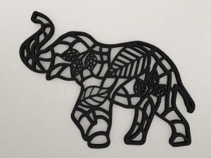 D&eacute;coration murale &eacute;l&eacute;phant WARAJ14 Modèles 3D en vedette