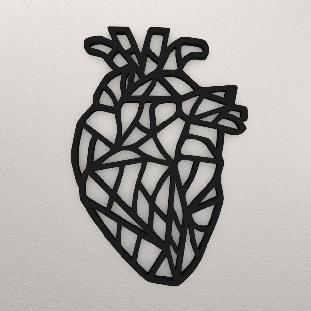 Heart Wall Decoration WARAJ13 Modèles 3D en vedette .c4d .max .obj .3ds .fbx .stl .blend 