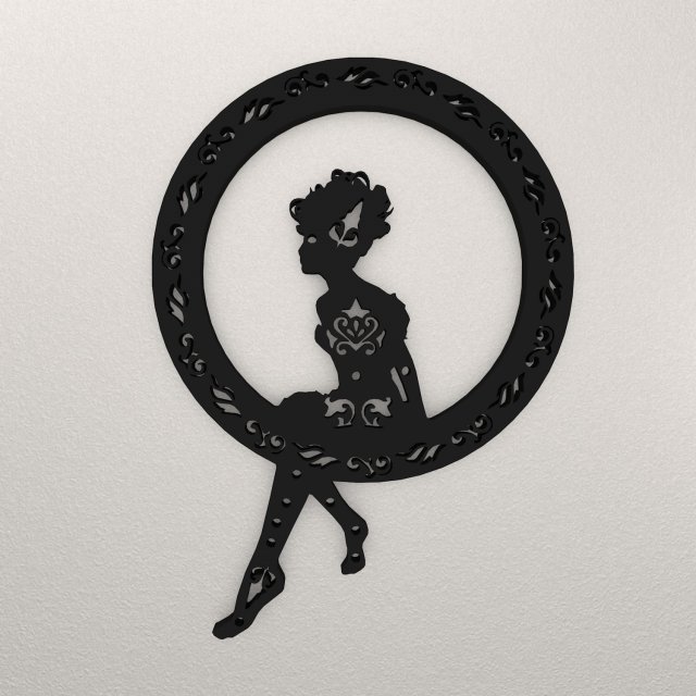 Girl Wall Decoration WARAJ17 Modello di stampa 3D .c4d .max .obj .3ds .fbx .stl .blend 