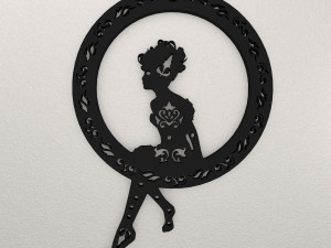Girl Wall Decoration WARAJ17 3Dプリントモデル