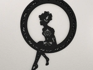 女の子の壁飾り WARAJ17 3Dプリントモデル