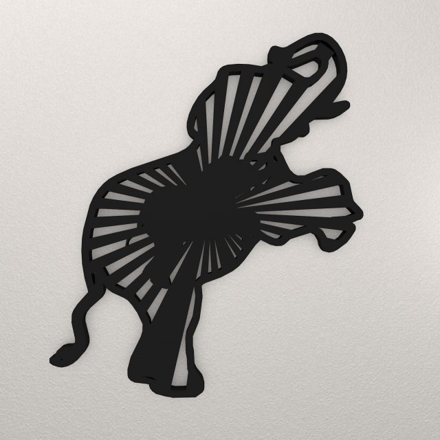 Elephant Wall Decoration WARAJ18 Model do druku 3D .c4d .max .obj .3ds .fbx .stl .blend 