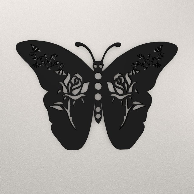 Butterfly Wall Decoration WARAJ19 3D Print Model .c4d .max .obj .3ds .fbx .stl .blend 