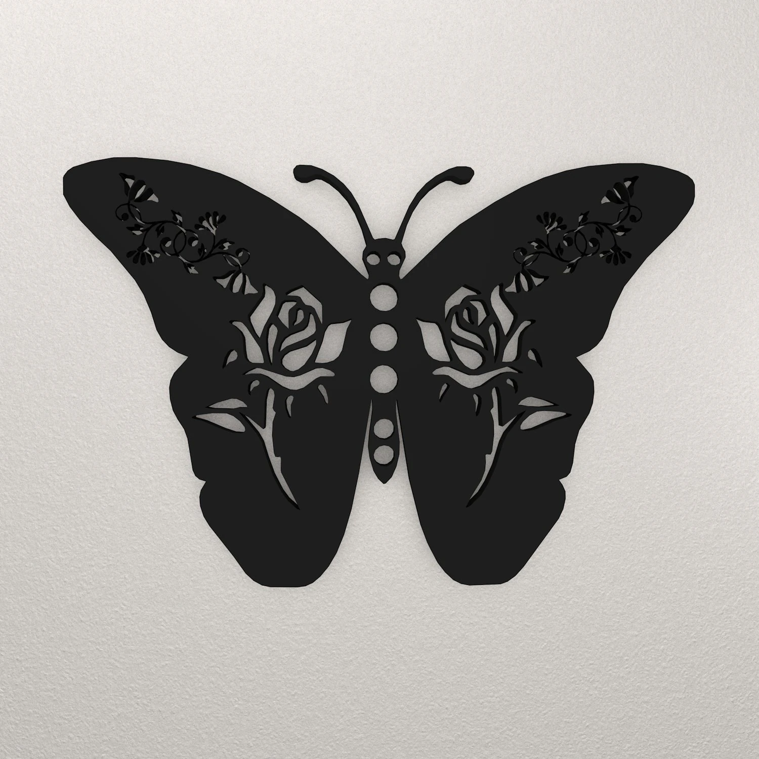 Butterfly Wall Decoration WARAJ19 3D Print Model .c4d .max .obj .3ds .fbx .stl .blend 