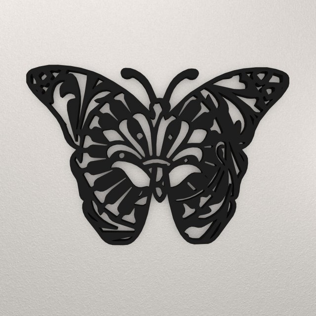 Butterfly Wall Decoration WARAJ21 3D Druckmodell .c4d .max .obj .3ds .fbx .stl .blend 