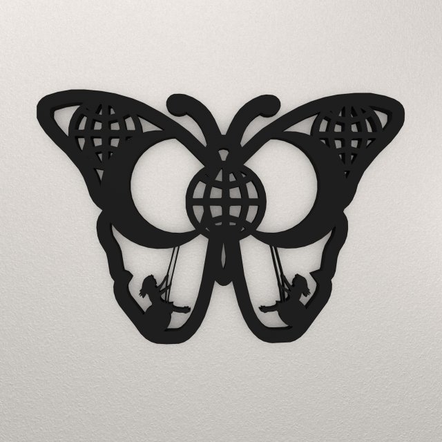Butterfly Wall Decoration WARAJ20 3D Baskı Modeli .c4d .max .obj .3ds .fbx .stl .blend 
