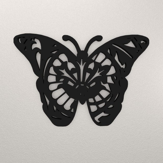 Butterfly Wall Decoration WARAJ22 Modelo de impresión 3D .c4d .max .obj .3ds .fbx .stl .blend 