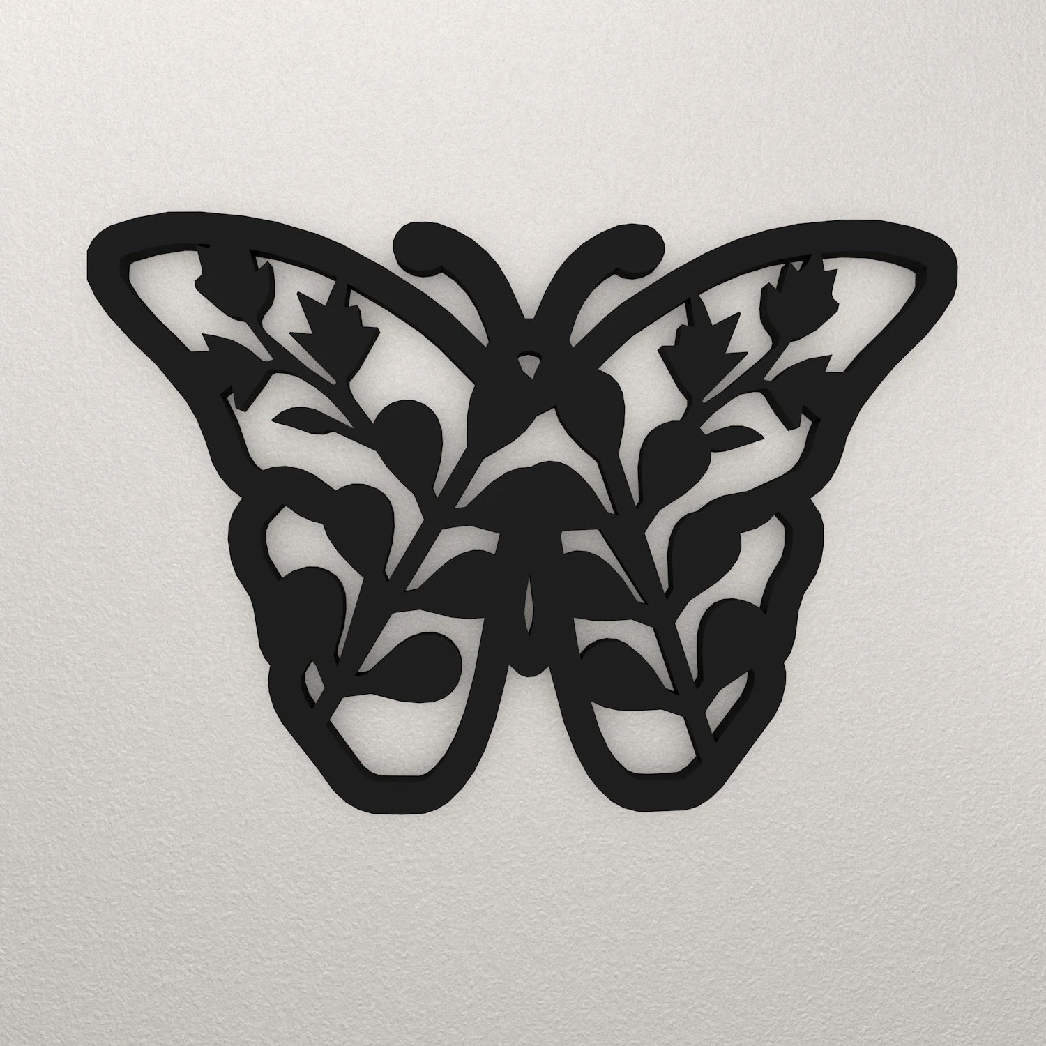 Butterfly Wall Decoration WARAJ23 3D Print Model .c4d .max .obj .3ds .fbx .stl .blend 