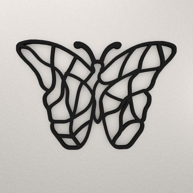 Butterfly Wall Decoration WARAJ24 3D Print Model .c4d .max .obj .3ds .fbx .stl .blend 