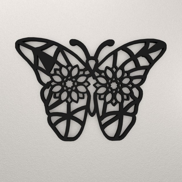 Butterfly Wall Decoration WARAJ25 3D Baskı Modeli .c4d .max .obj .3ds .fbx .stl .blend 
