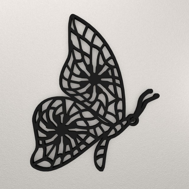 Butterfly Wall Decoration WARAJ27 Modèles 3D en vedette .c4d .max .obj .3ds .fbx .stl .blend