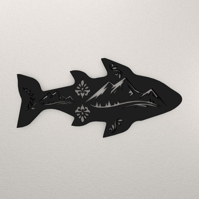 Fish Wall Decoration WARAJ32 3D Print Model .c4d .max .obj .3ds .fbx .stl .blend 