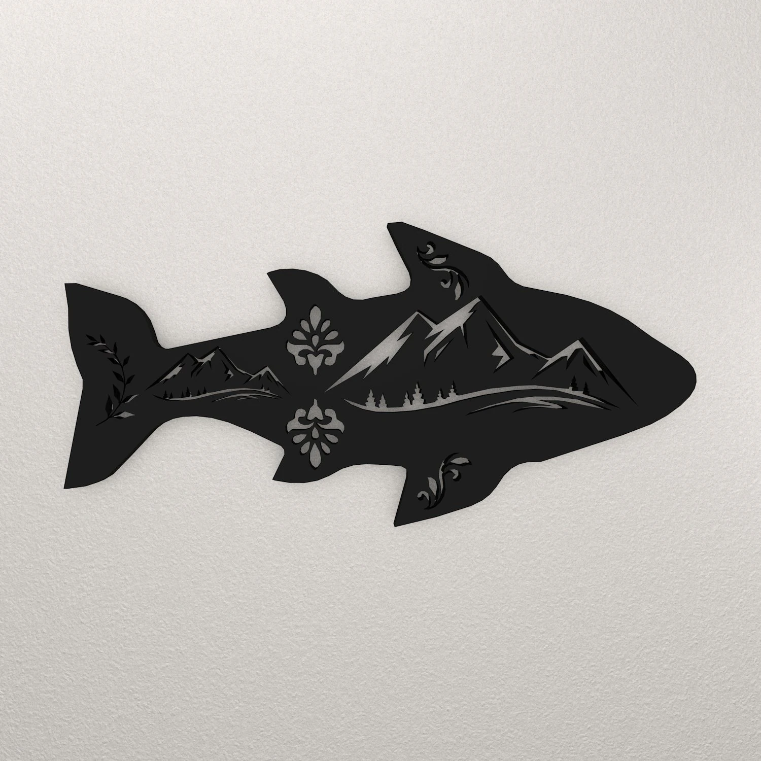 Fish Wall Decoration WARAJ32 3D Print Model .c4d .max .obj .3ds .fbx .stl .blend