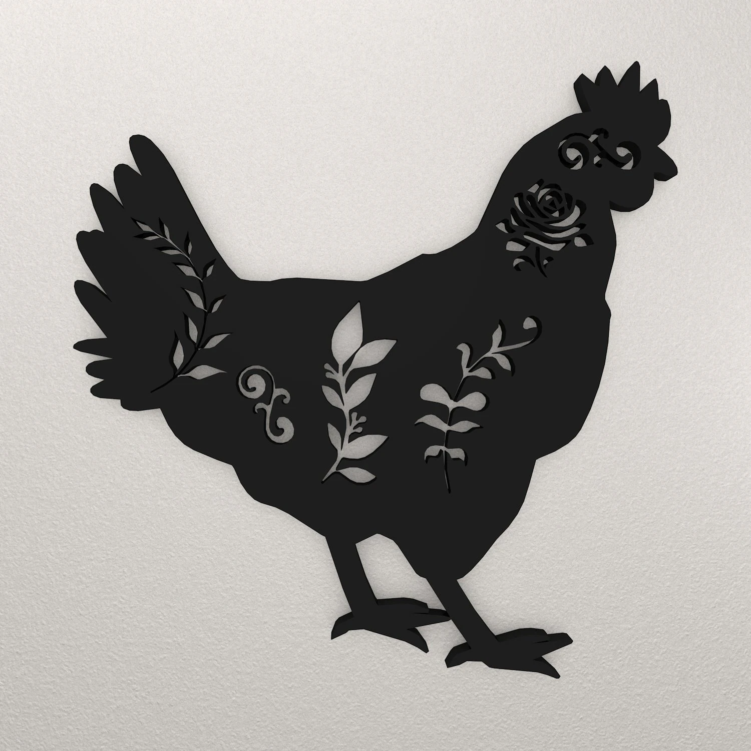 Chicken Wall Decoration WARAJ33 3D Print Model .c4d .max .obj .3ds .fbx .stl .blend 