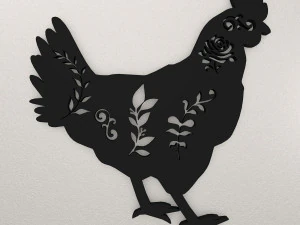 Chicken Wall Decoration WARAJ33 3D Print Model